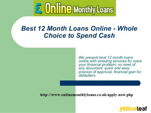 12 Month Loans Online @onlinemonthlyloans.co.uk