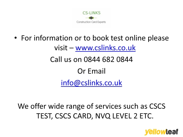 Cs Links - Cscs Test And Cscs Card Experts